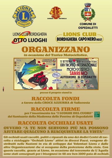 I Lions bordigotti al 'trofeo internazionale motociclistico di Ospedaletti' per tre service