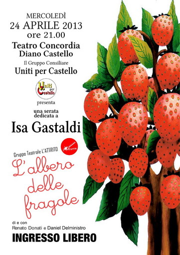 Diano Castello: questa sera al Teatro Concordia lo spettacolo 'L'albero delle Fragole'