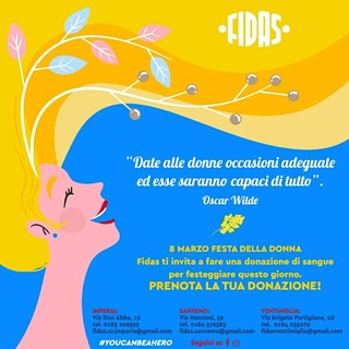 Donazione sangue, tutti i comitati della Fidas si tingono di rosa per la festa delle donne: tante le iniziative in provincia di Imperia