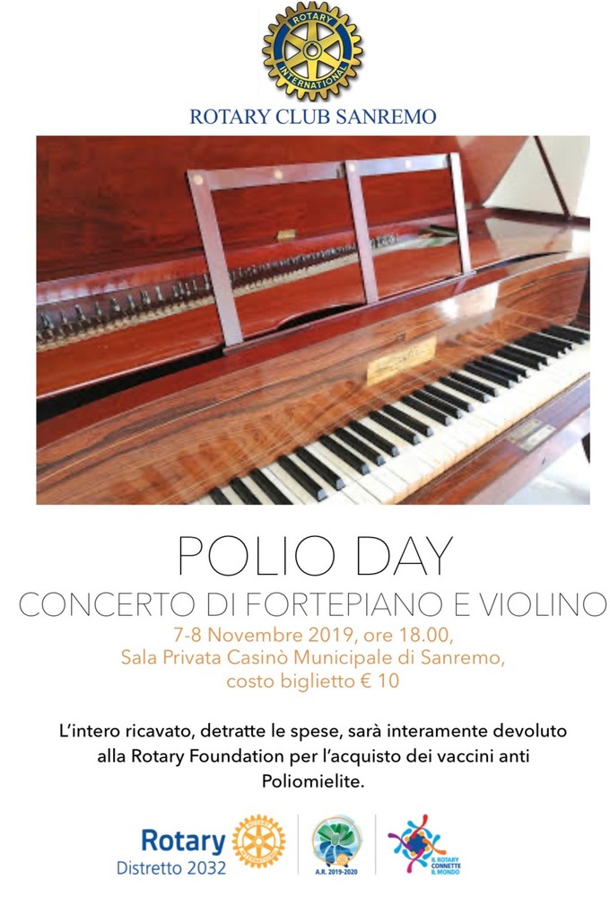 Sanremo: lotta alla poliomielite, il Rotary organizza concerto per beneficenza a novembre