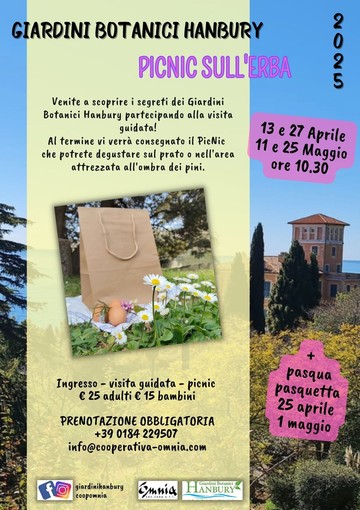 Ventimiglia: con la cooperativa Omnia torna il 'Pic nic sull’erba con le visite guidate Ventimiglia: con la cooperativa Omnia torna il 'Pic nic sull’erba con le visite guidate