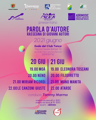 Sanremo, al via 'Parola d’autore': il festival dedicato alle voci emergenti  della canzone d’autore italiana