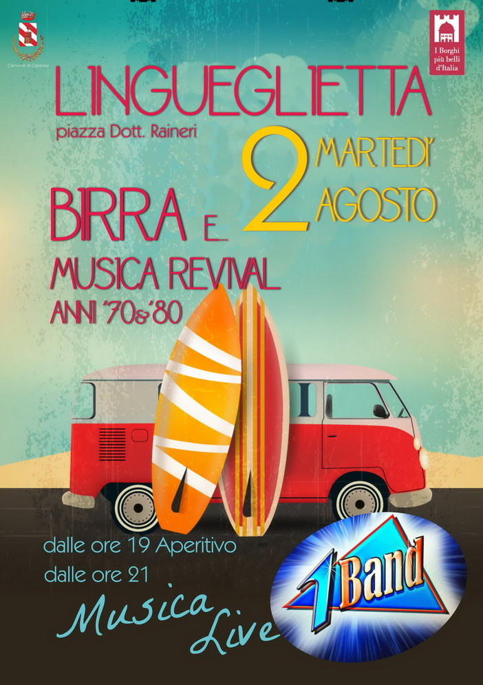 Cipressa: martedì prossimo a Lingueglietta, aperitivo e musica live con la Uno Band