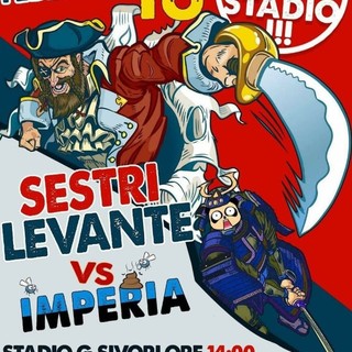 Calcio, Eccellenza. Sestri Levante, locandina shock per invitare i tifosi al 'Sivori': la sfida con l'Imperia si infiamma