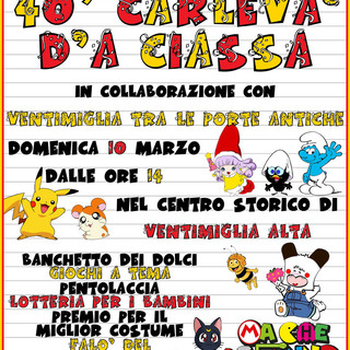 Ventimiglia: domenica tornerà l'appuntamento con il Carnevale del Sestiere Ciassa