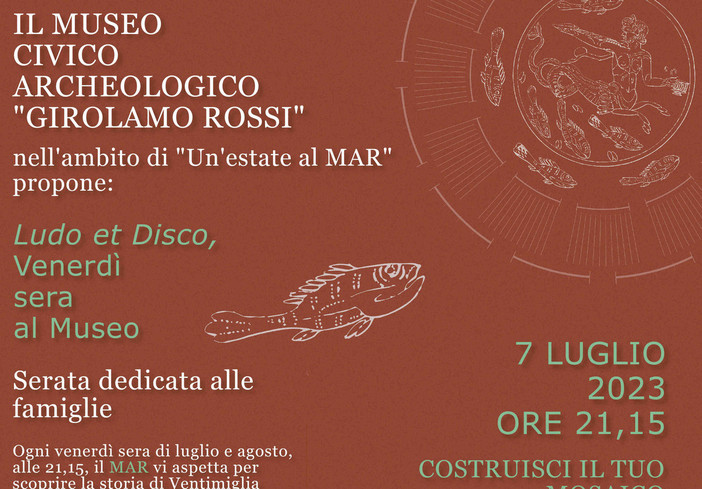 Nuova iniziativa del MAR di Ventimiglia: Ludo et Disco, venerdì sera al Museo Nuova iniziativa del MAR di Ventimiglia: Ludo et Disco, venerdì sera al Museo