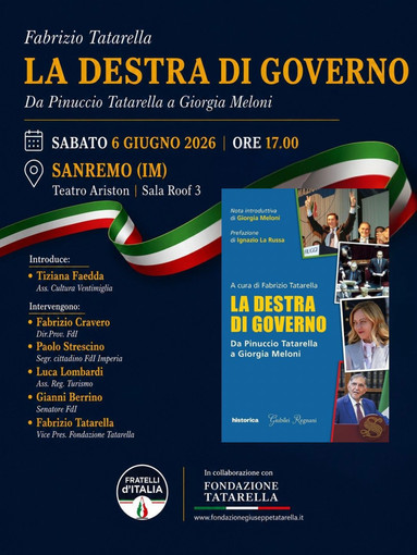 Sanremo, presentazione del libro “La Destra di Governo” con Fabrizio Tatarella alla Sala Ariston Roof 3
