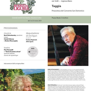 Domenica 17 marzo a Taggia con Boris Petrushansky e Pino Petruzzelli per un nuovo evento di Marzo di Liguria