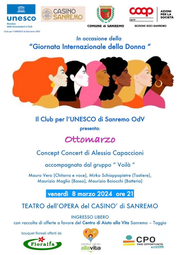 Sanremo, Giornata Internazionale della Donna: domani al Casinò lo spettacolo di Alessia Capaccioni Sanremo, Giornata Internazionale della Donna: domani al Casinò lo spettacolo di Alessia Capaccioni
