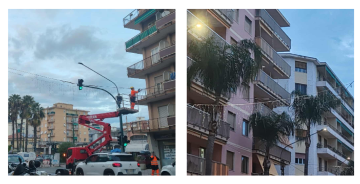 Vallecrosia si prepara al Natale: al via l'installazione delle luminarie (Foto)