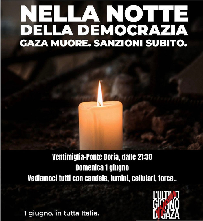 Ventimiglia, il 1 giugno manifestazione sul ponte Doria per Gaza