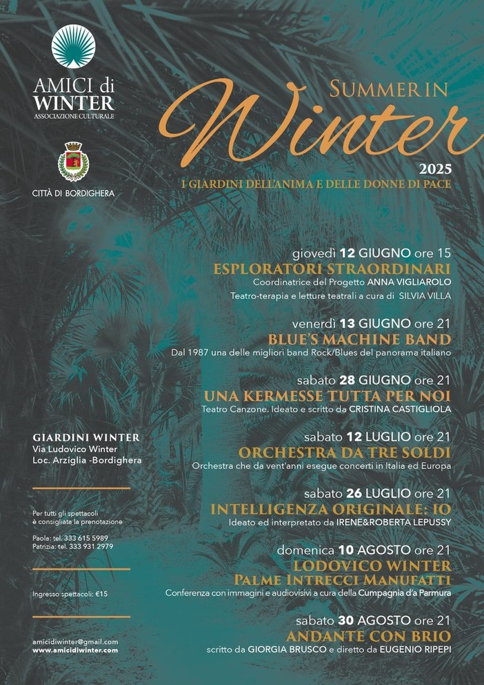 Bordighera, al via la 6a edizione di Summer in Winter