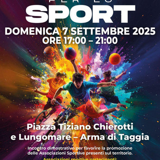 “Uniti per lo Sport”: domenica 7 settembre sul lungomare di Arma l'atteso evento