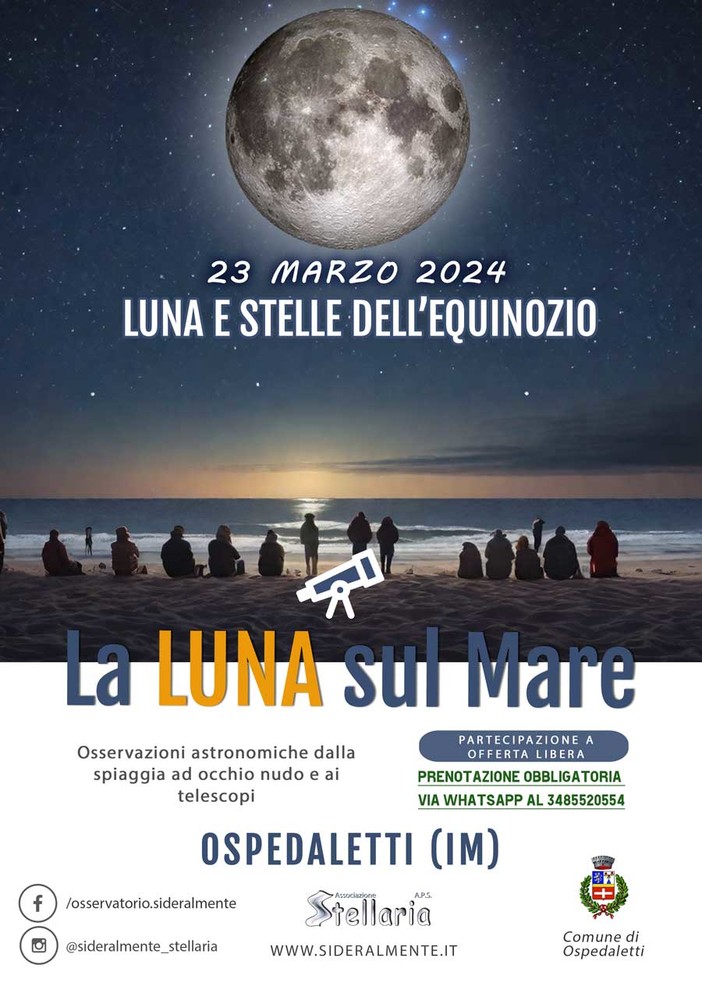 Ospedaletti, sabato appuntamento con "Luna e Stelle dell'Equinozio"