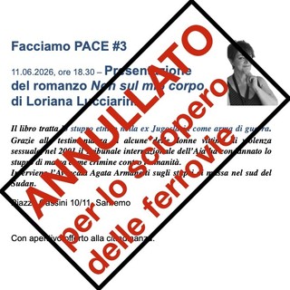 Sanremo, sciopero delle ferrovie: annullato l'evento con la scrittrice Loriana Lucciarini Sanremo, sciopero delle ferrovie: annullato l'evento con la scrittrice Loriana Lucciarini