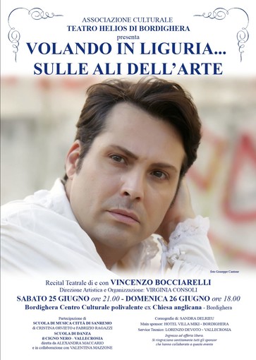 Bordighera: il 25 e 26 giugno recital poetico con l'attore Vincenzo Bocciarelli Bordighera: il 25 e 26 giugno recital poetico con l'attore Vincenzo Bocciarelli