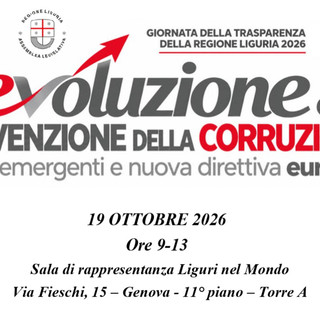 “Giornata della Trasparenza della Regione Liguria 2026”. “Giornata della Trasparenza della Regione Liguria 2026”.