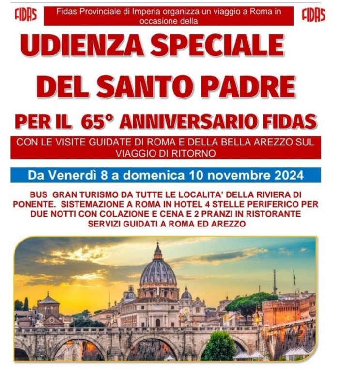 La Fidas Imperia vola a Roma da Papa Francesco per un'udienza riservata La Fidas Imperia vola a Roma da Papa Francesco per un'udienza riservata