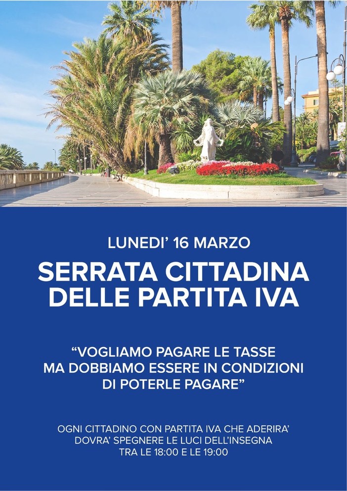 Coronavirus e crisi economica: a Sanremo il 16 marzo una 'serrata' per commercianti e piccoli imprenditori