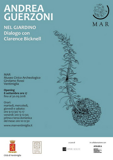 Ventimiglia: sabato prossimo, inaugurazione della mostra ‘Nel giardino. Dialogo con Clarence Bicknell’ di Andrea Guerzoni Ventimiglia: sabato prossimo, inaugurazione della mostra ‘Nel giardino. Dialogo con Clarence Bicknell’ di Andrea Guerzoni