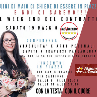 Imperia: il M5S aderirà al weekend degli 'Incontri in piazza' per la presentazione del contratto di governo