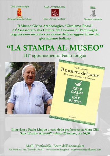 Ventimiglia: sabato al MAR incontro con il giornalista Paolo Lingua