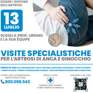 Bordighera, prenotazioni visita specialistica artrosi dell'anca e del ginocchio all'ospedale Saint Charles Bordighera, prenotazioni visita specialistica artrosi dell'anca e del ginocchio all'ospedale Saint Charles