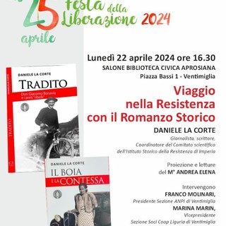 Ventimiglia: ‘Viaggio nella Resistenza con il romanzo storico, un incontro all'Aprosiana