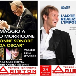 Sanremo: martedì e venerdì al Teatro Ariston due eventi a base di musica e magia Sanremo: martedì e venerdì al Teatro Ariston due eventi a base di musica e magia