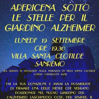 Sanremo: lunedì 19 settembre all'Opera Don Orione Apericena sotto le stelle per il 'Giardino Alzheimer'