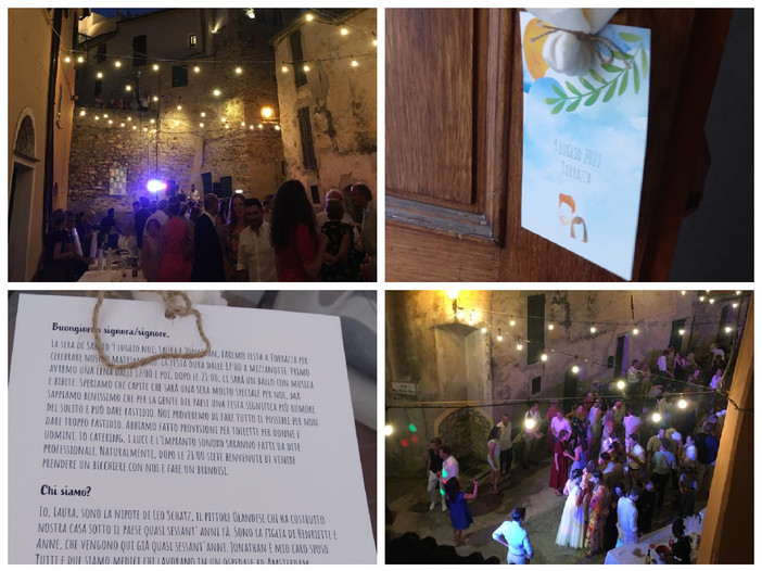 Imperia, scelgono di sposarsi a Torrazza nella piazza del borgo e invitano tutto il paese per un brindisi (foto) Imperia, scelgono di sposarsi a Torrazza nella piazza del borgo e invitano tutto il paese per un brindisi (foto)