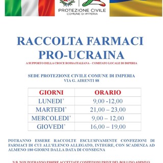 Emergenza Ucraina, la protezione civile di Imperia in prima linea per raccogliere farmaci e materiale sanitario da inviare nelle zone di guerra (foto) Emergenza Ucraina, la protezione civile di Imperia in prima linea per raccogliere farmaci e materiale sanitario da inviare nelle zone di guerra (foto)