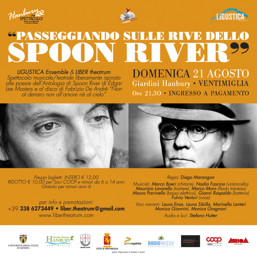 Ventimiglia, domenica sera appuntamento con "Passeggiando sulle rive dello Spoon River"