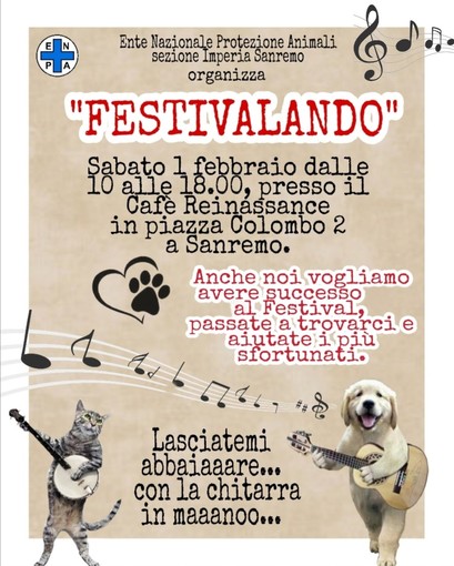Sanremo: domani banchetto ENPA in piazza Colombo per la campagna di tesseramento