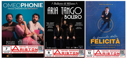 Sanremo: ecco la programmazione degli spettacoli dell'Ariston dei prossimi giorni Sanremo: ecco la programmazione degli spettacoli dell'Ariston dei prossimi giorni