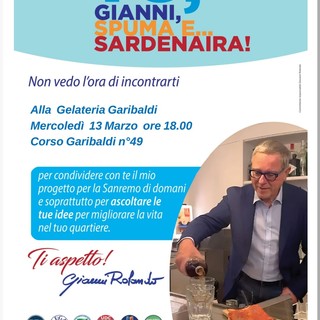 Elezioni Sanremo, oggi appuntamento alla gelateria Garibaldi con il candidato Rolando