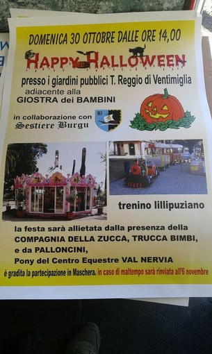 Ventimiglia: questa domenica, in collaborazione con il Sestiere Burgu, grande festa di Halloween ai giardini pubblici T. Reggio
