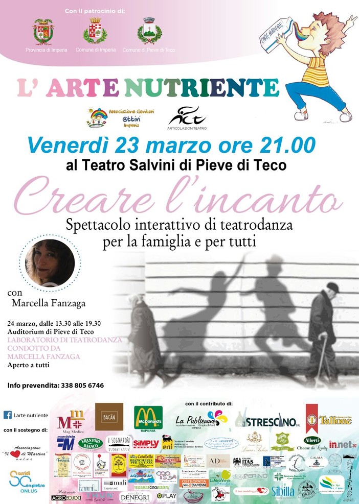 Pieve di Teco: venerdì al teatro Salvini il terzo appuntamento con l'Arte Nutriente Pieve di Teco: venerdì al teatro Salvini il terzo appuntamento con l'Arte Nutriente