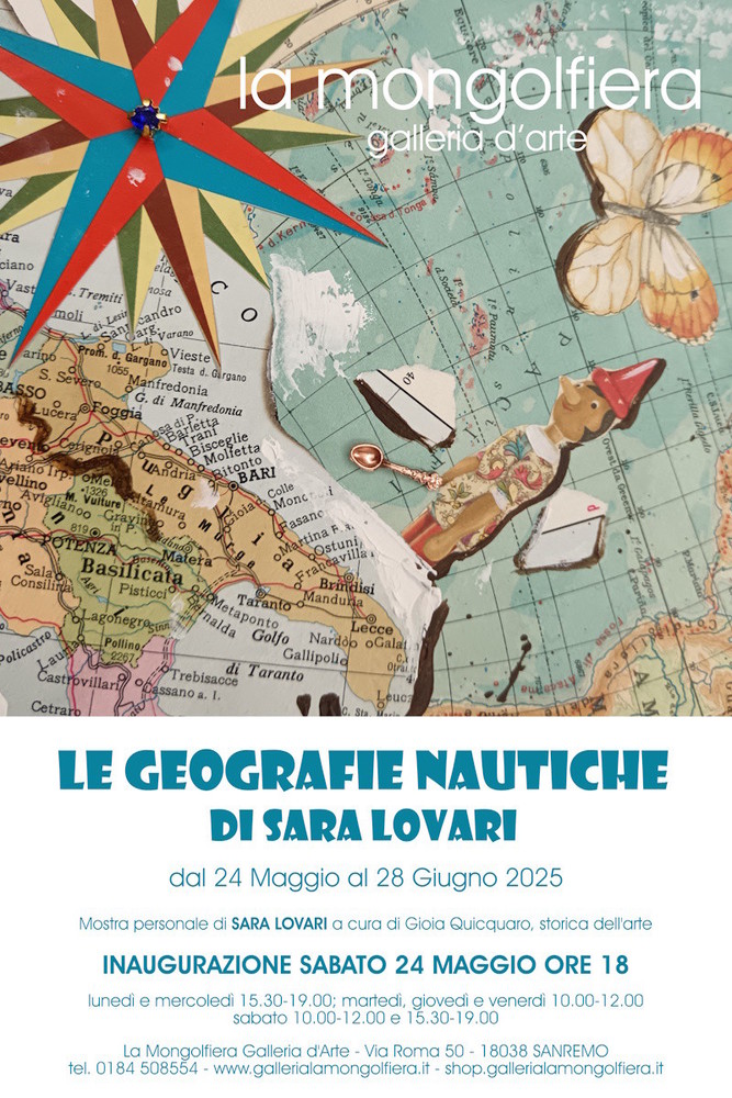 Sanremo, tutto pronto per l'inaugurazione della mostra "Le Geografie Nautiche di Sara Lovari" Sanremo, tutto pronto per l'inaugurazione della mostra "Le Geografie Nautiche di Sara Lovari"