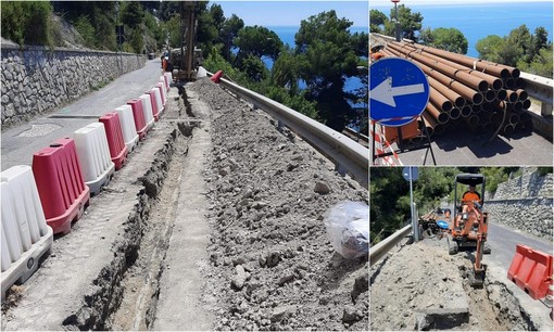 Ventimiglia, intervento in via della Pace. Di Muro: "Proseguono spediti i lavori di consolidamento" (Foto)