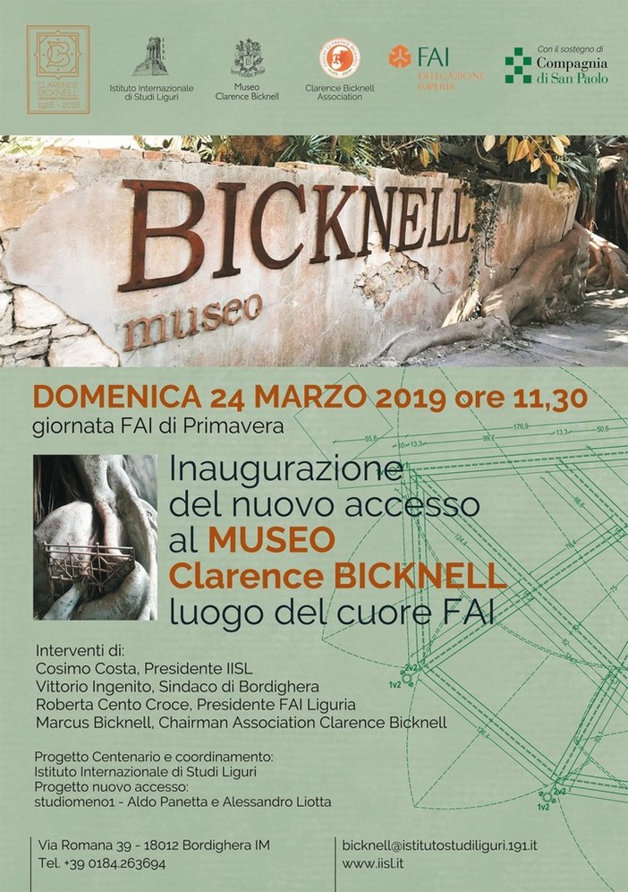 Bordighera: domenica prossima, appuntamento con la Giornata FAI di Primavera al Museo Bicknell