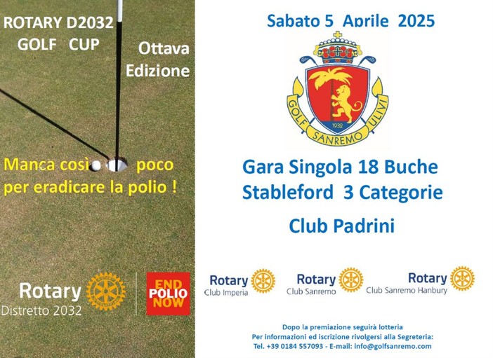 Sanremo, al Golf degli Ulivi gara benefica per l’eradicazione della Polio nel mondo Sanremo, al Golf degli Ulivi gara benefica per l’eradicazione della Polio nel mondo