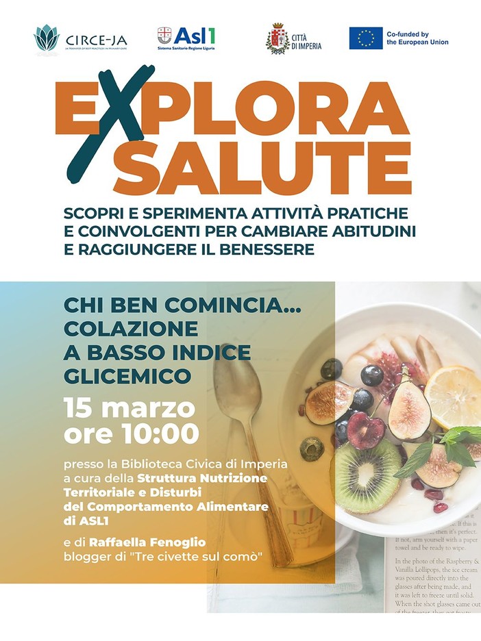 “Chi ben comincia: focus sulla colazione a basso indice glicemico”, appuntamento col benessere in Asl 1