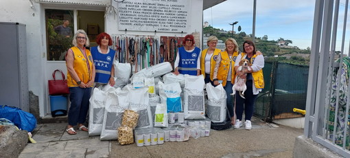 Consegnati dal Lions Club Sanremo Matutia 7 quintali di cibo, biscotti e scatolette varie al canile di via San Pietro Consegnati dal Lions Club Sanremo Matutia 7 quintali di cibo, biscotti e scatolette varie al canile di via San Pietro