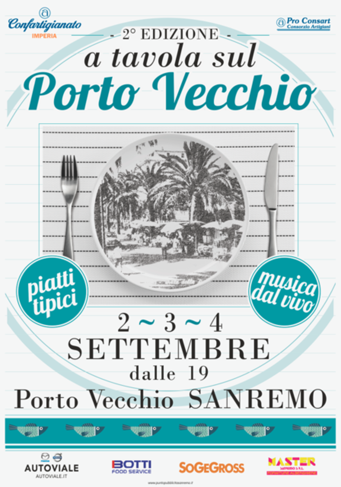 Sanremo: dal 2 al 4 settembre la 2ª edizione di “A tavola sul porto vecchio”