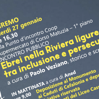 Giornata della Memoria, alla Coop di Sanremo conferenza  di Paolo Veziano