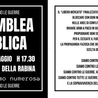 Il Comitato "Imperia contro le guerre" convoca assemblea pubblica per il 1° maggio