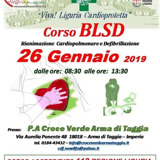 Taggia: il 26 gennaio si terrà il corso Basic Life Support Defibrillation, iscrizioni aperte Taggia: il 26 gennaio si terrà il corso Basic Life Support Defibrillation, iscrizioni aperte