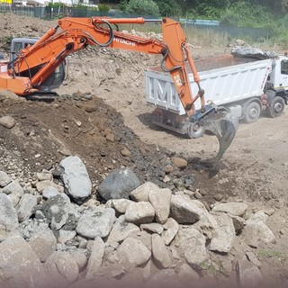 Soldano, iniziati i lavori di  arginatura di un tratto del torrente Verbone (foto)