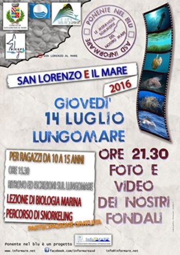 San Lorenzo al Mare: da giovedì 14 luglio un weekend all'insegna del mare e della sua valorizzazione San Lorenzo al Mare: da giovedì 14 luglio un weekend all'insegna del mare e della sua valorizzazione